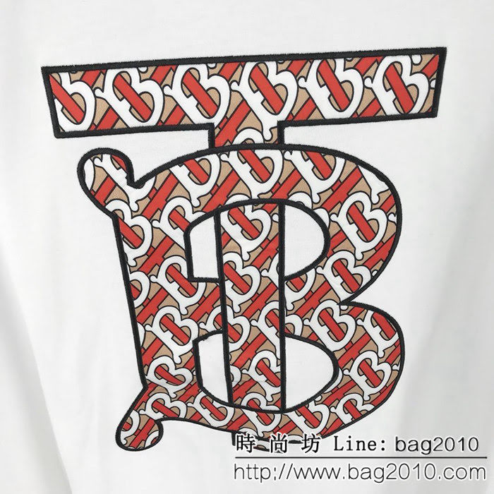 BURBERRY巴寶莉 19早春新款 大字母“TB”貼布刺繡標識 純棉面料 高版本情侶款 ydi2261